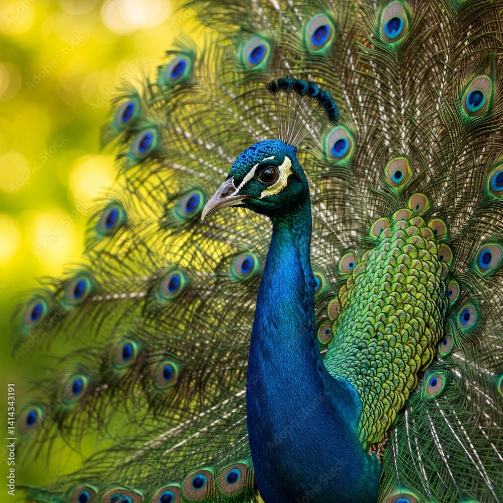 Obraz premium peacock with feathers out