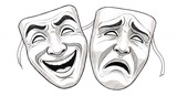 Two contrasting theatrical masks joy and sadness