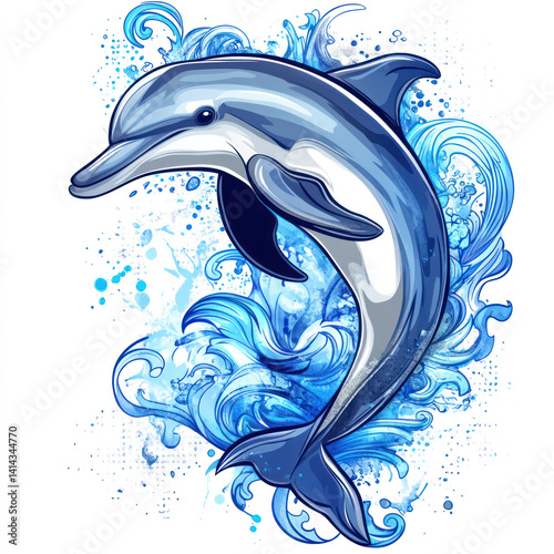 Wallpaper Mural vector illustration of a dolphin Torontodigital.ca