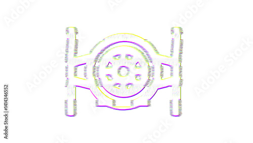 Icon starfighter alt is distorted. Glitch. Noise, chromatic aberration, geometric distortion photo