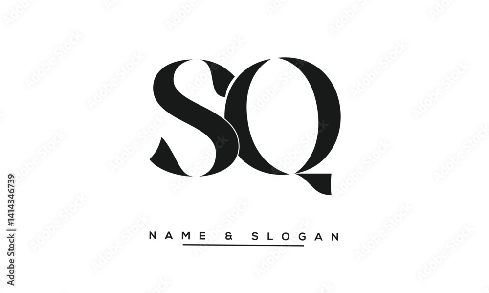 SQ, QS Abstract Letters Logo Monogram