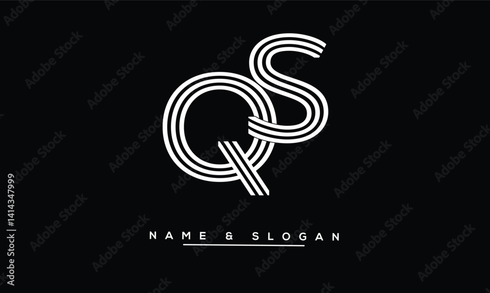 SQ, QS Abstract Letters Logo Monogram