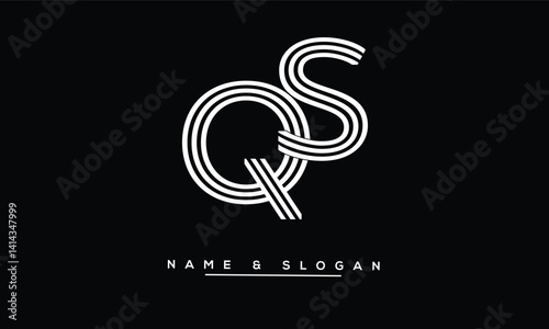 Obraz na płótnie SQ, QS Abstract Letters Logo Monogram w salonie