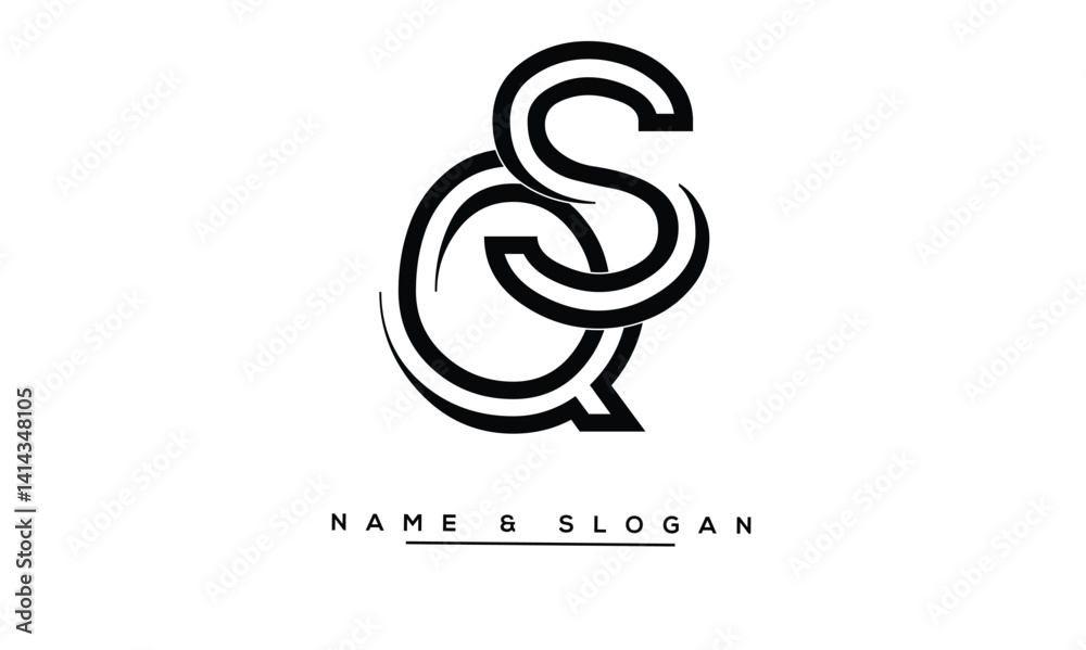 SQ, QS Abstract Letters Logo Monogram