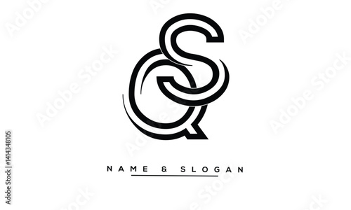 Obraz na płótnie SQ, QS Abstract Letters Logo Monogram w salonie
