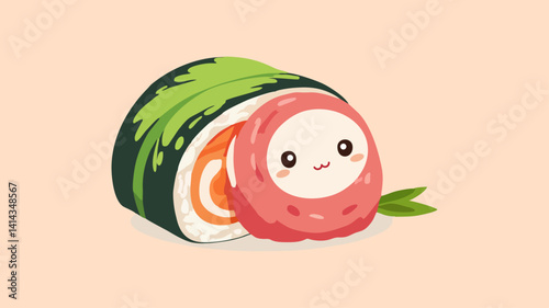 Sushi chibi. kawaii japanese food