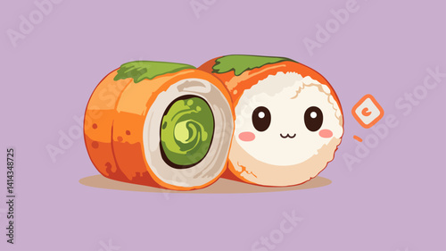 Sushi chibi. kawaii japanese food
