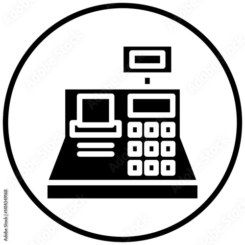 Cashier Machine Icon Style