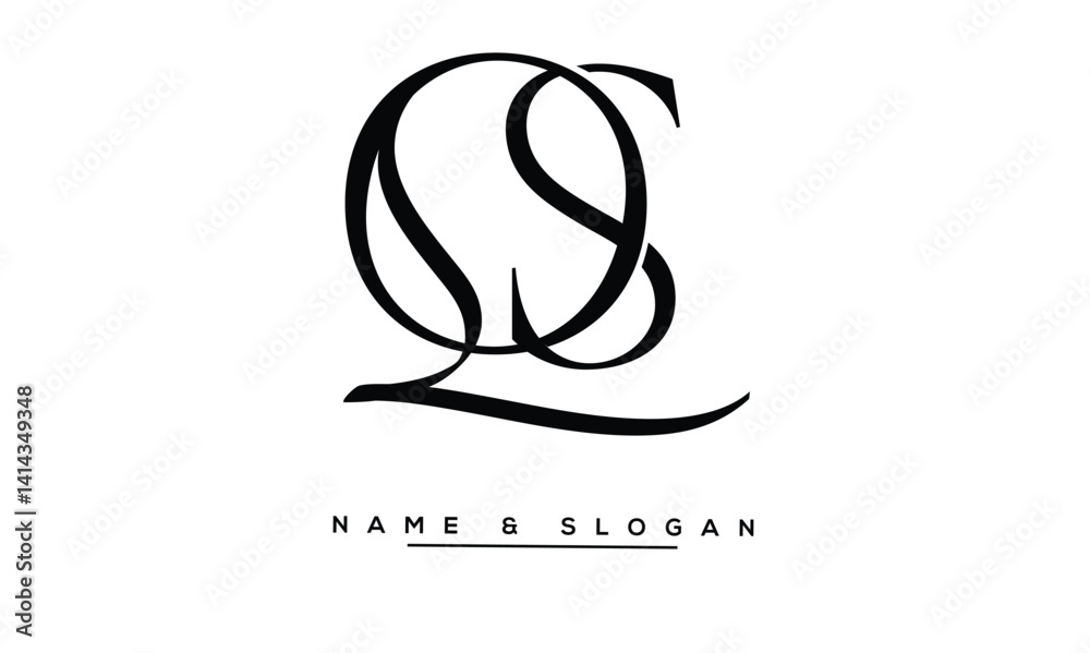 SQ, QS Abstract Letters Logo Monogram