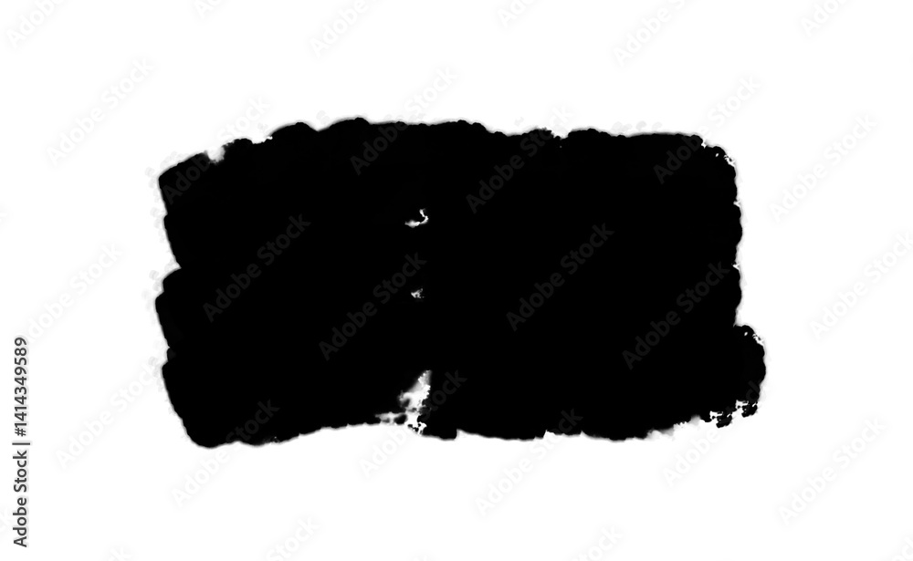 Abstract ink brush stock isolated on transparent PNG file