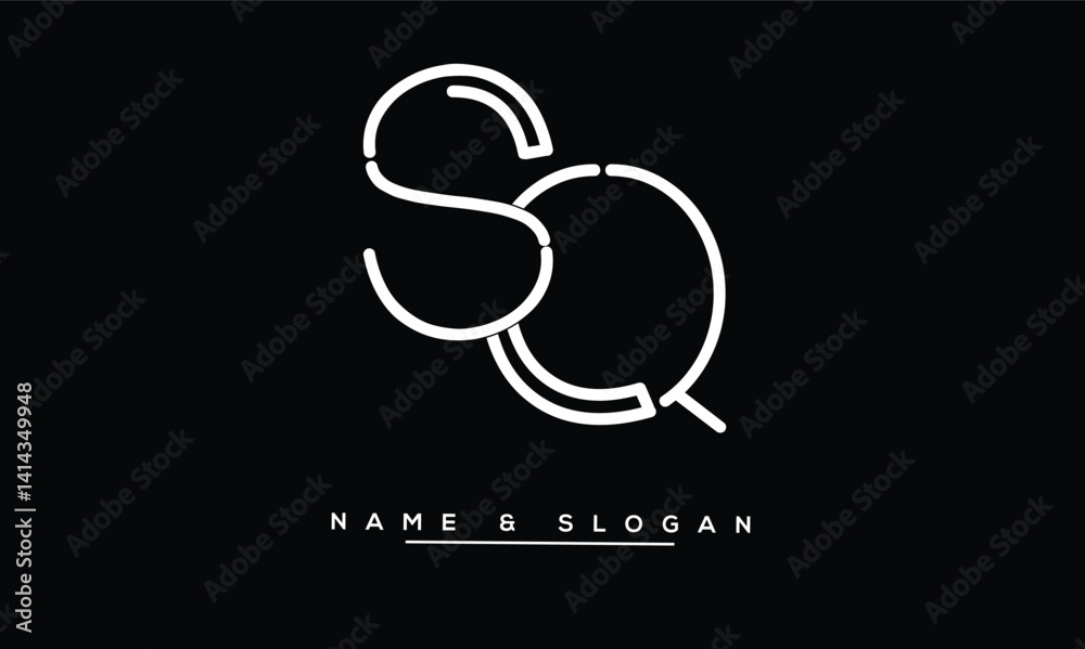 SQ, QS Abstract Letters Logo Monogram