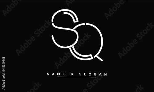 Obraz na płótnie SQ, QS Abstract Letters Logo Monogram w salonie