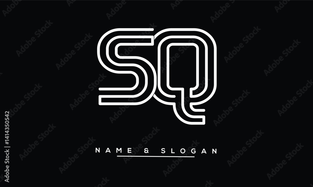 SQ, QS Abstract Letters Logo Monogram