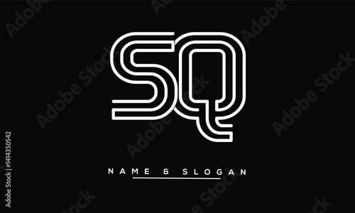 Obraz na płótnie SQ, QS Abstract Letters Logo Monogram w salonie