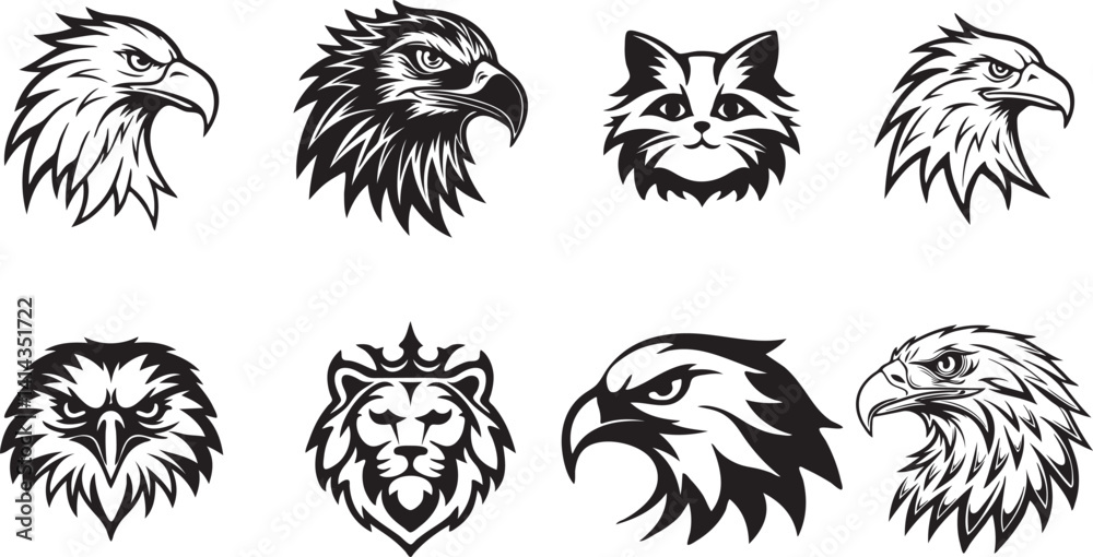 Obraz premium Powerful Animal Head Logos for Design