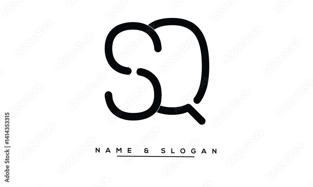 SQ, QS Abstract Letters Logo Monogram
