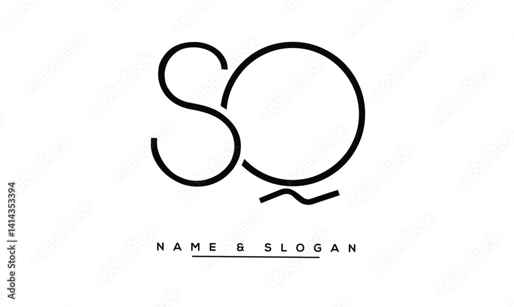SQ, QS Abstract Letters Logo Monogram