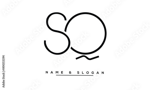 SQ, QS Abstract Letters Logo Monogram