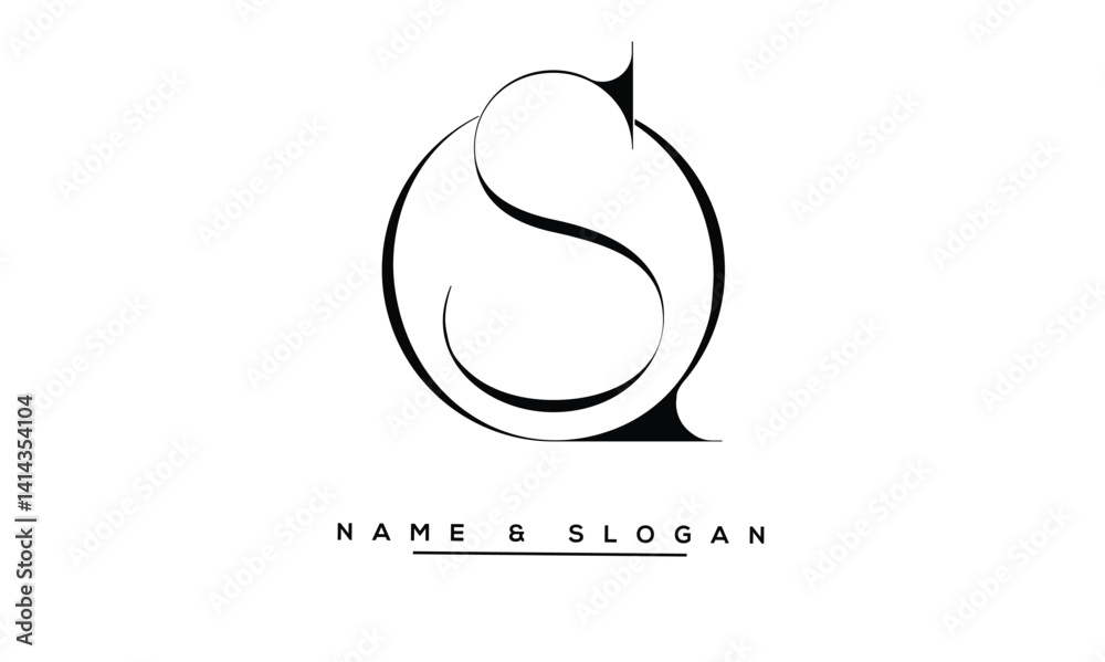 SQ, QS Abstract Letters Logo Monogram