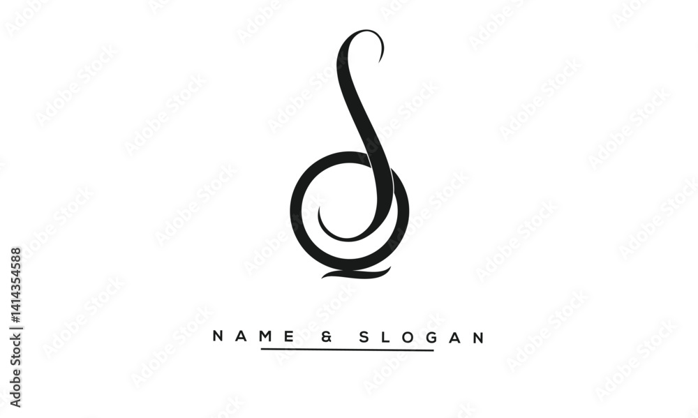 SQ, QS Abstract Letters Logo Monogram