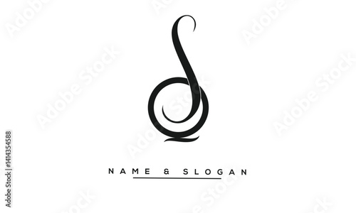 Obraz na płótnie SQ, QS Abstract Letters Logo Monogram w salonie