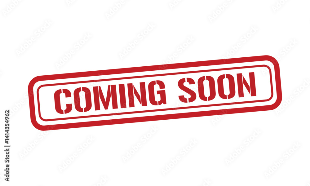 Fototapeta premium COMING SOON red stamp text vector, rubber stamp