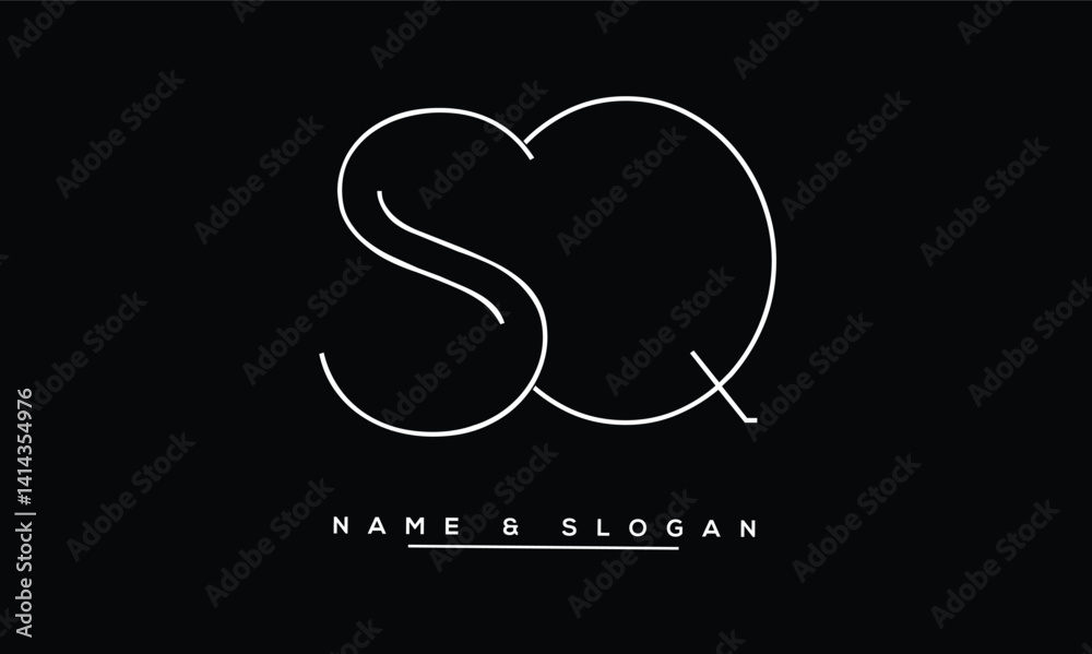 SQ, QS Abstract Letters Logo Monogram