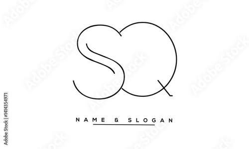 SQ, QS Abstract Letters Logo Monogram