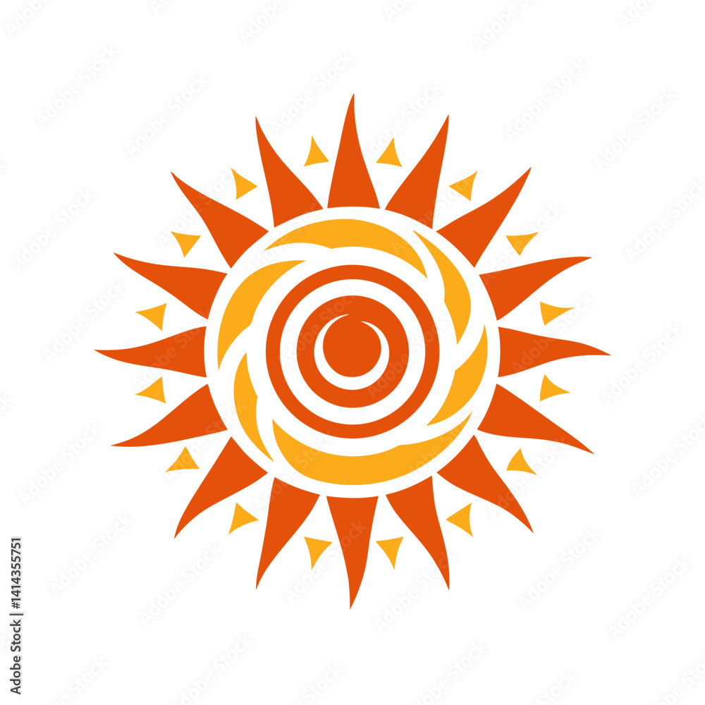 abstract sun circle tribal design
