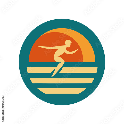 70s circle old school surfer