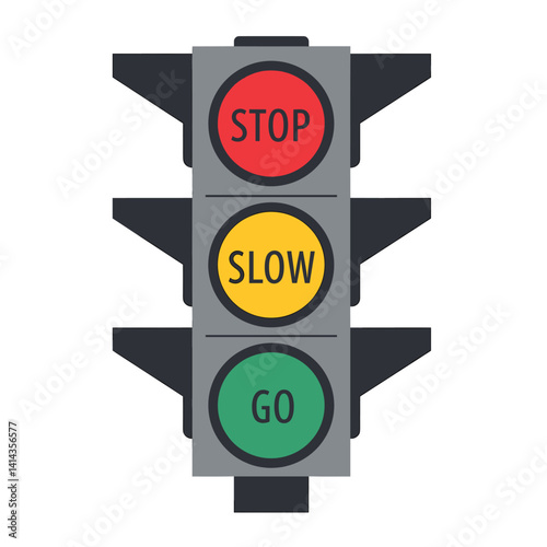 Traffic Light Signal Flat Vector