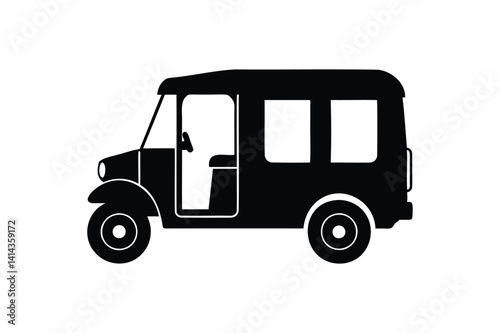 Tuk tuk icon silhouette on white background