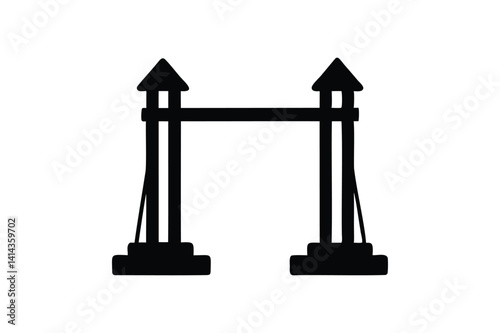 Turnstile icon silhouette on white background