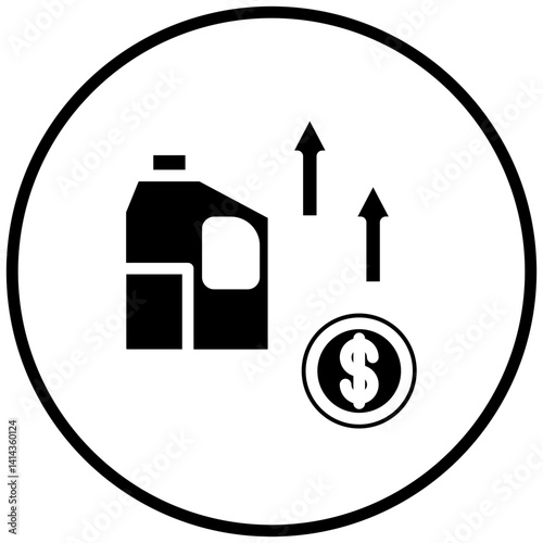 Oil Price Increase Icon Style