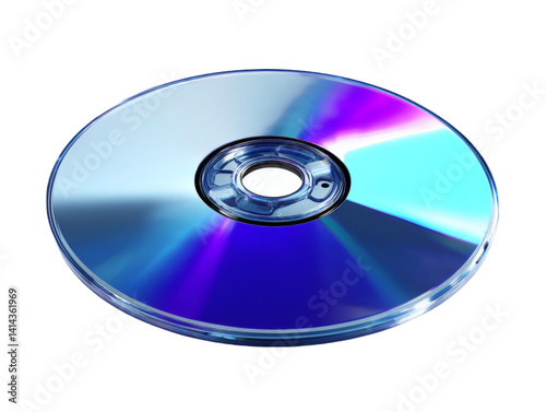 Shining compact disc closeup  on transparent background