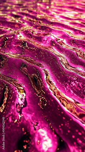 Abstract dark holographic iridescent neon background fluid liquid glass curved wave in motion 3D render modern glowing neon wave line pattern futuristic design