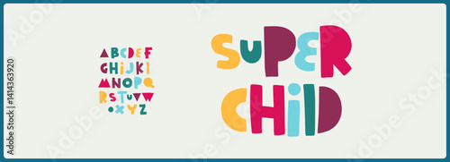 Handmade colorful bold vector font. Alphabet with uppercase and variation. Fun and playful typography. 