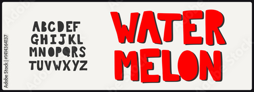 Handmade bold vector font, Alphabet with uppercase and variation. fun and playful typography. 