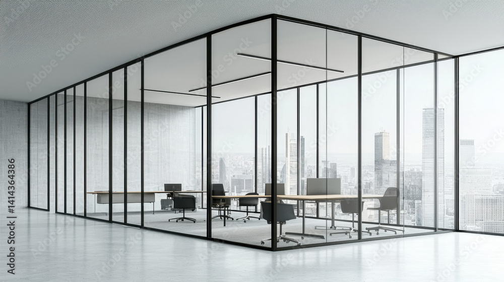 Fototapeta premium Sleek urban office design