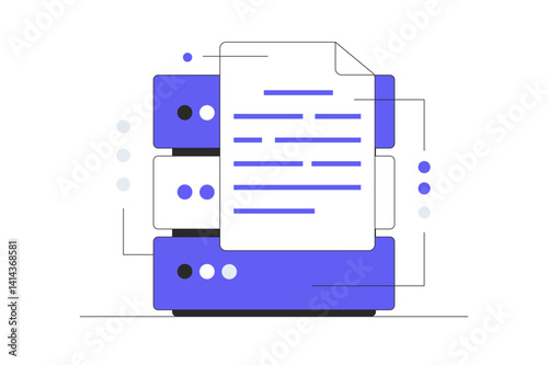 Secure confidential document online access with private lock, electronic safety doc data padlock symbol. Flat Cartoon Vector Illustration, icon. Stylish abstract design landing page