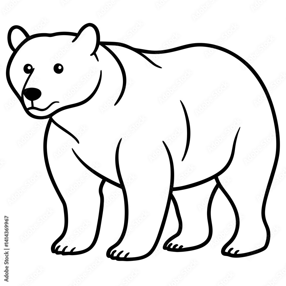 Fototapeta premium Abstract Bear Outline Art