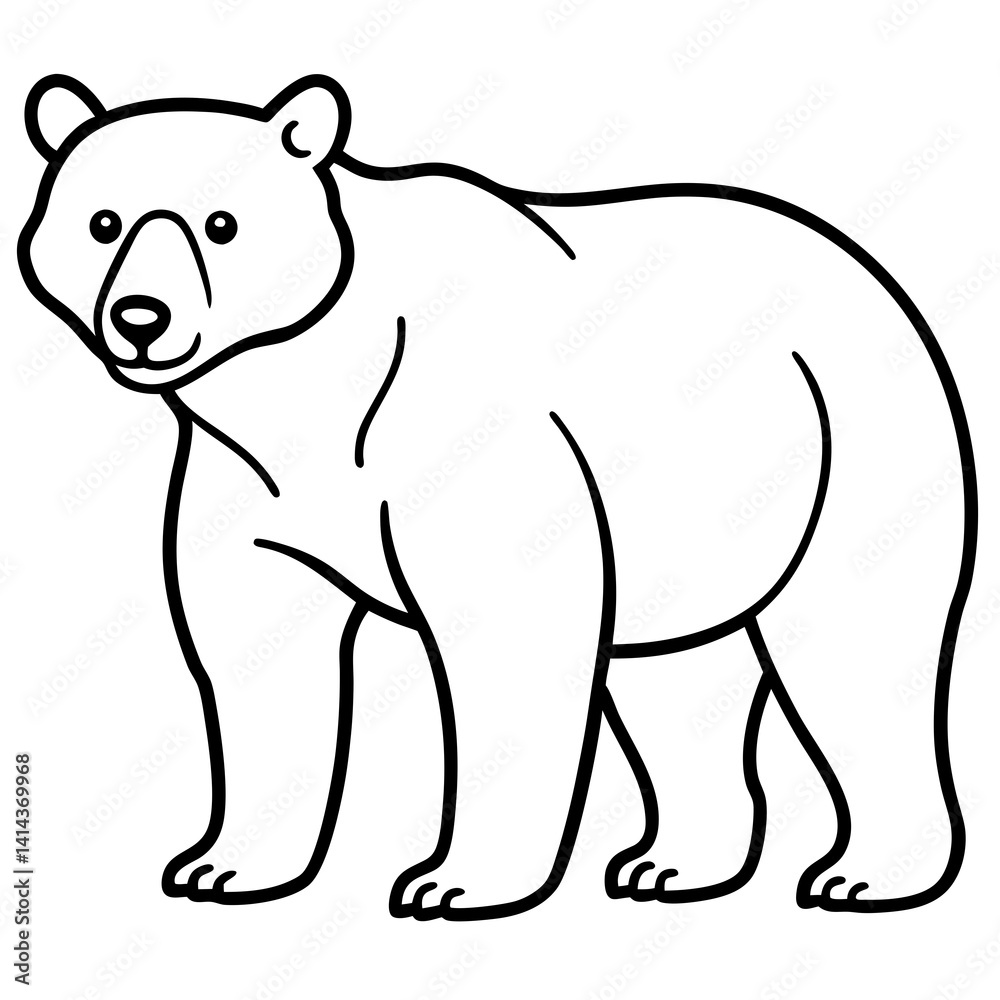 Fototapeta premium Abstract Bear Outline Art