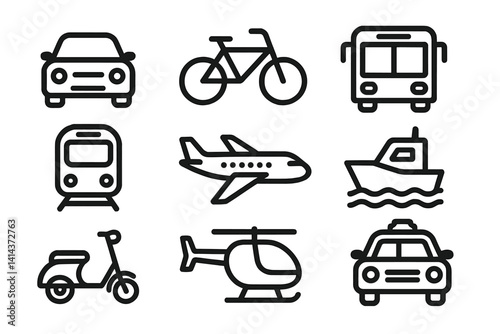 Various transportation vehicles for travel and commuting