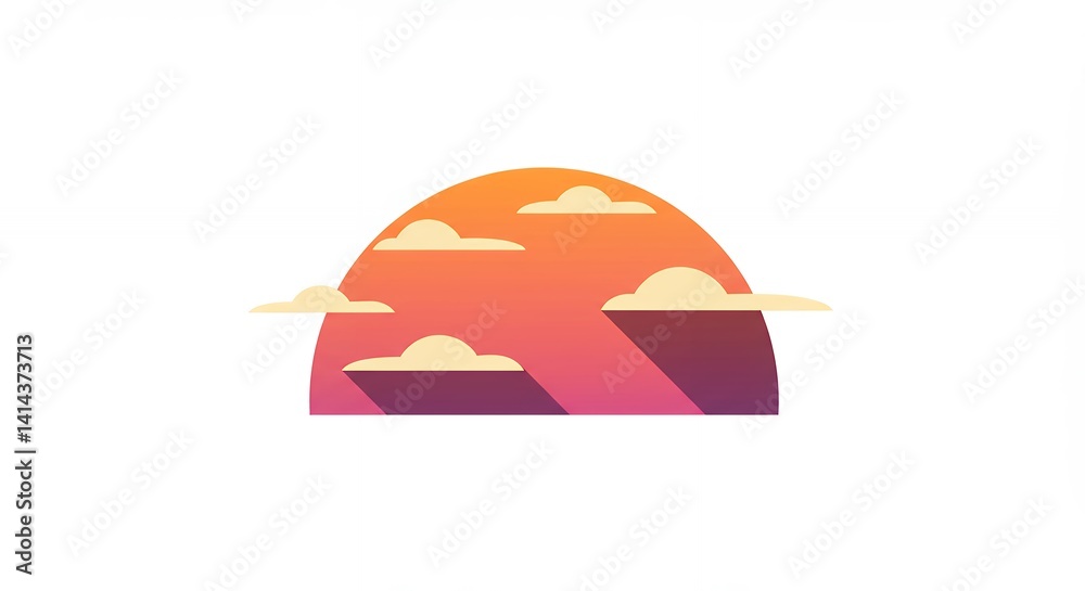 Sunset sky landscape design graphic Sunset sky landscape design graphic