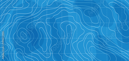 Topography map line contour territory, abstract landscape texture with grigs. Cartography map land or sea, geographic geometric sketch.