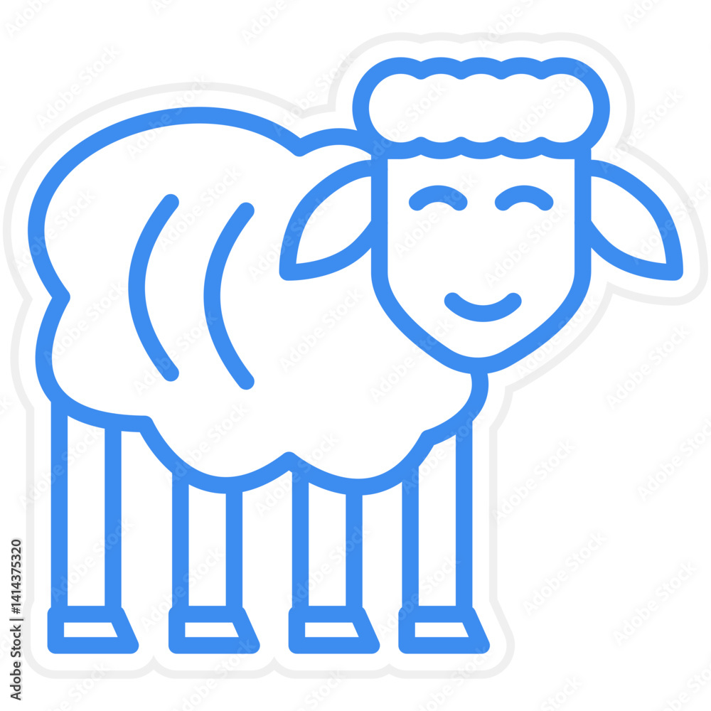 Fototapeta premium Sheep Vector Icon Style