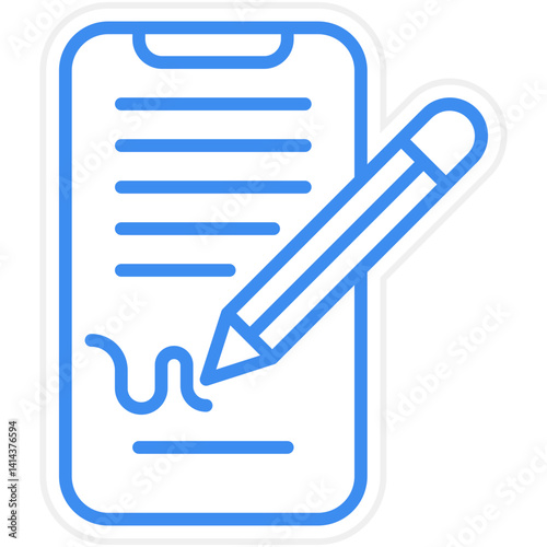 Digital Signature Vector Icon Style