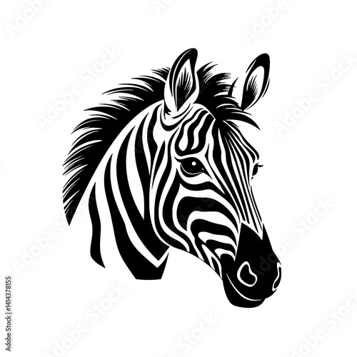 Wallpaper Mural Zebra Head Silhouette Vector Illustration Torontodigital.ca