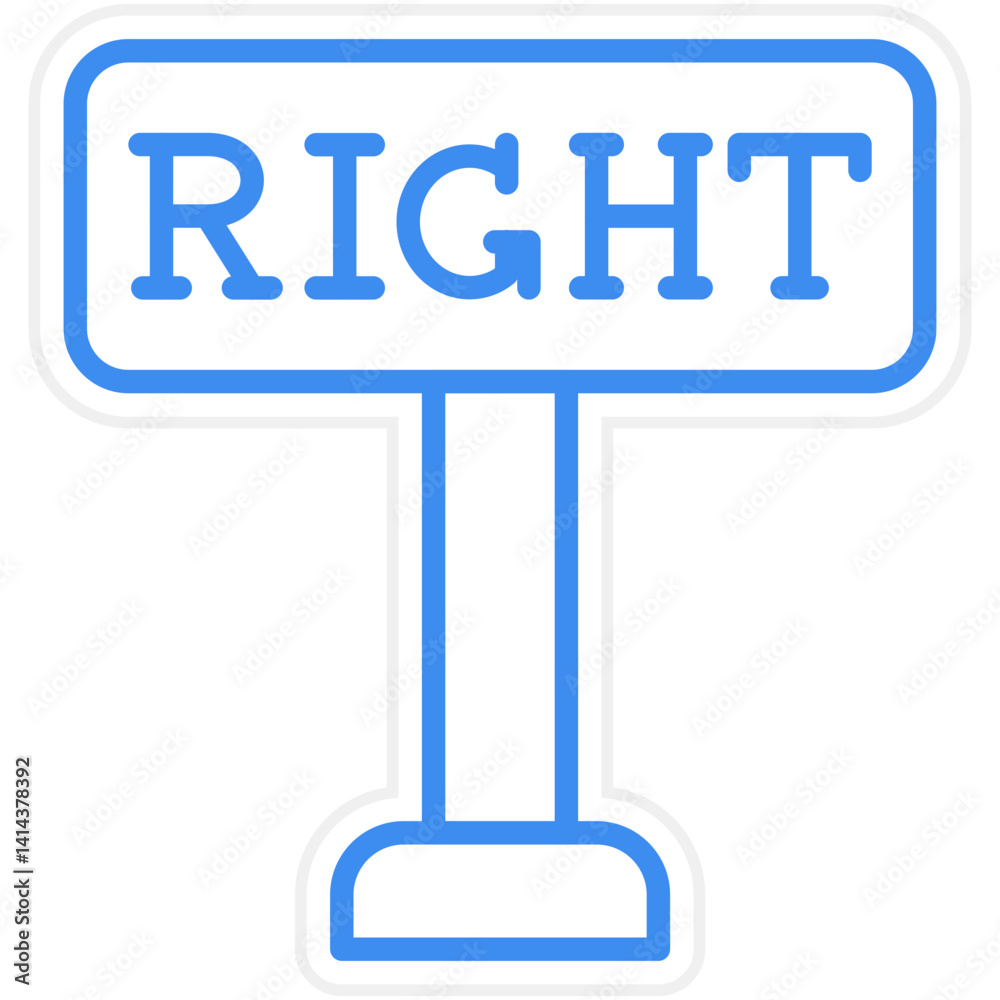 Obraz premium Right To Object Vector Icon Style