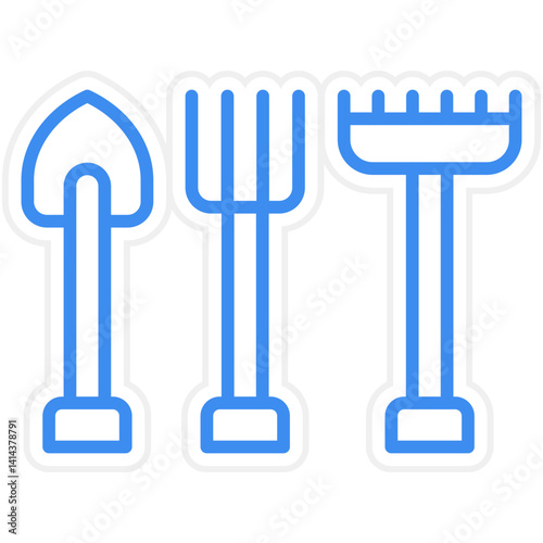 Garden Tools Vector Icon Style